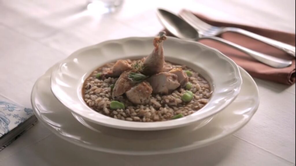 Receta de arroz caldoso de perdiz y morcilla