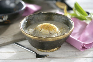 arroz de chufa y helado de jengibre y canela