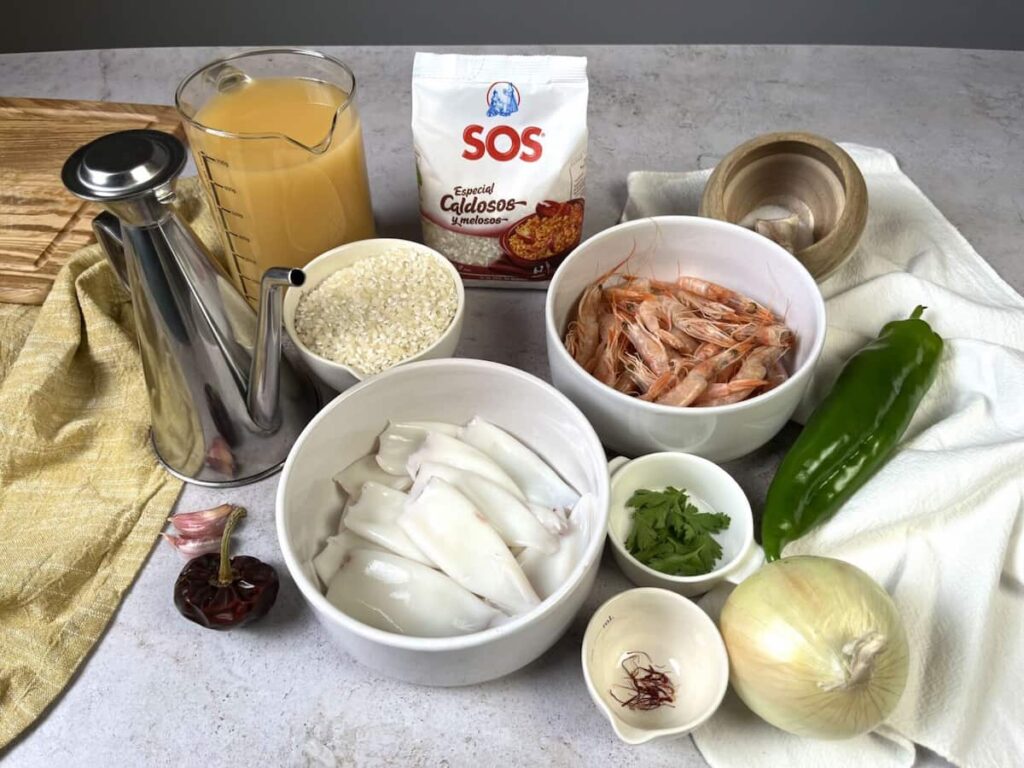 Receta arroz calamares gambas ingredientes de arroz con calamares y gambas