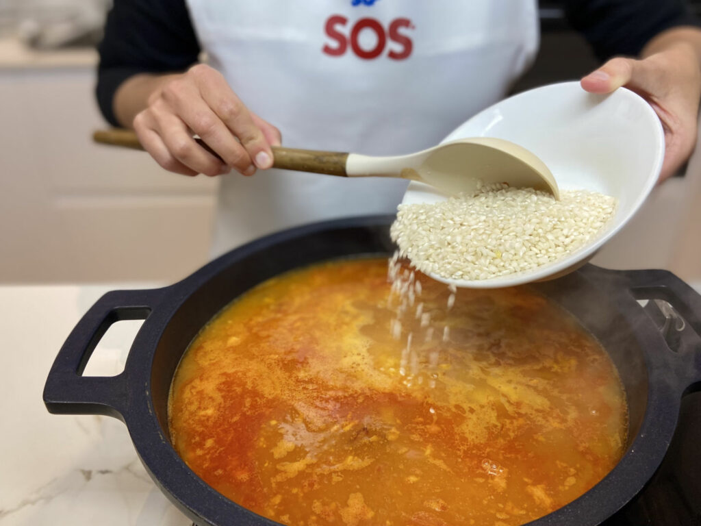 Añadimos el arroz SOS