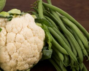 coliflor y judías verdes