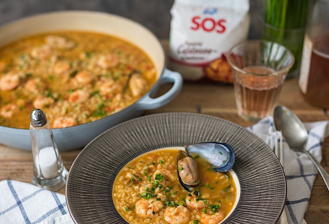 Plato de Arroz caldoso con langostinos por Loleta by Loleta