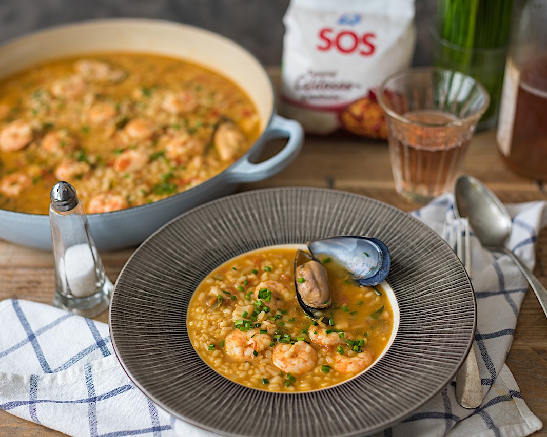Arroz caldoso con langostinos
