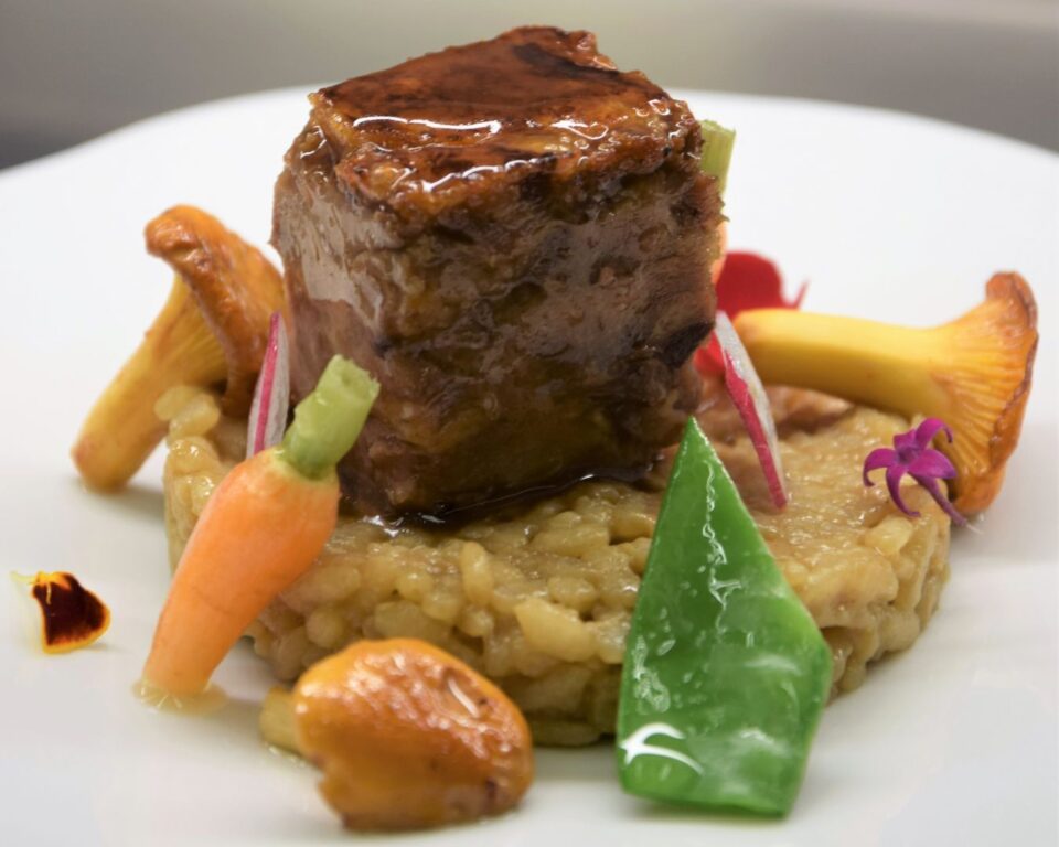 Arroz SOS Bomba de setas con capón de Cascajares