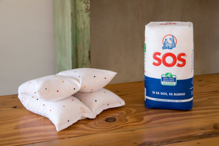 Cojín con arroz para relajación