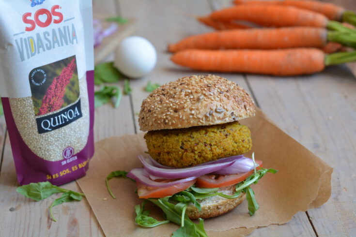 Hamburguesa de quinoa preparada