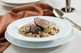 Arroz caldoso con carrilleras