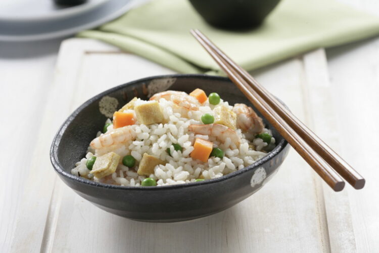 Foto de Arroz tres delicias con gambas