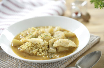 Arroz caldoso con bacalao y patatas