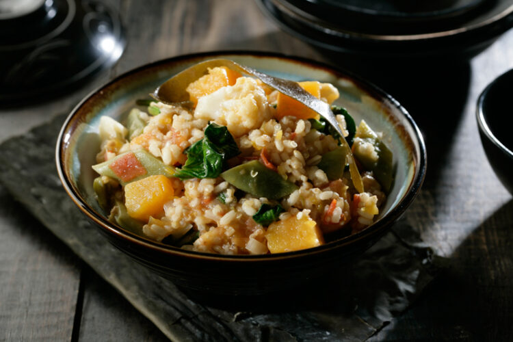 Foto de Arroz integral con quinoa, calabaza y kombu