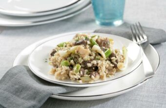 Arroz de pato y boletus preparado