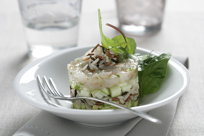 Foto de Timbal de arroz con tartar de gambas