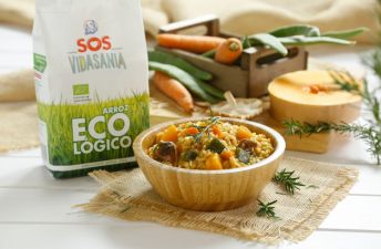Arroz meloso de calabaza con SOS Vidasania arroz Ecológico