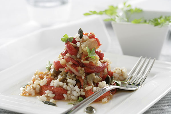 Foto de Escalivada con arroz integral con quinoa