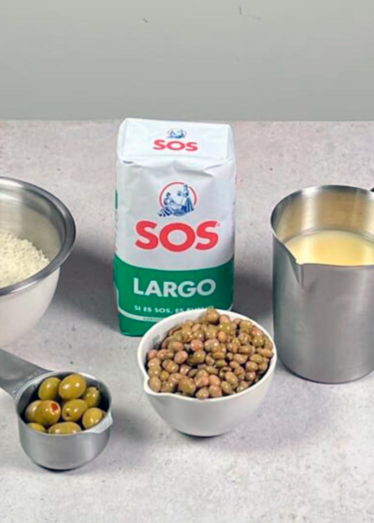 Ingredientes de arroz con gandules