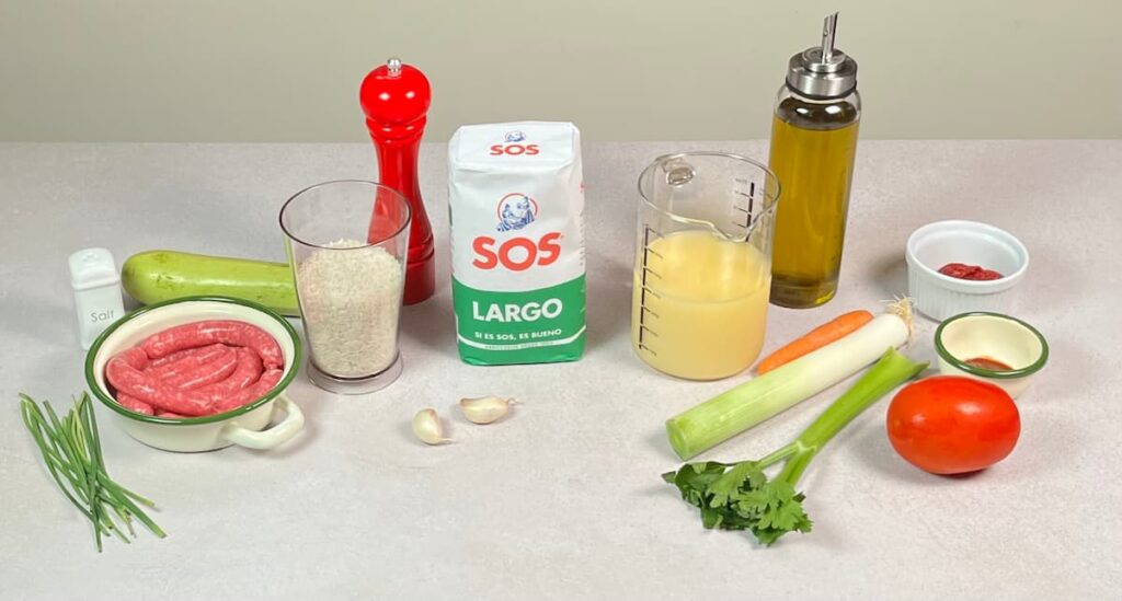 Receta Arroz con salchichas frescas. Paso 1: preparar los ingredientes
