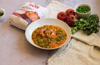 Arroz meloso con gambones en Thermomix
