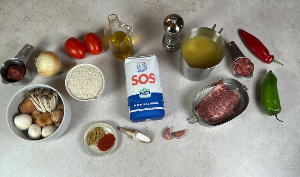 Receta de Arroz de Montaña con Setas. Paso 1: preparar los ingredientes