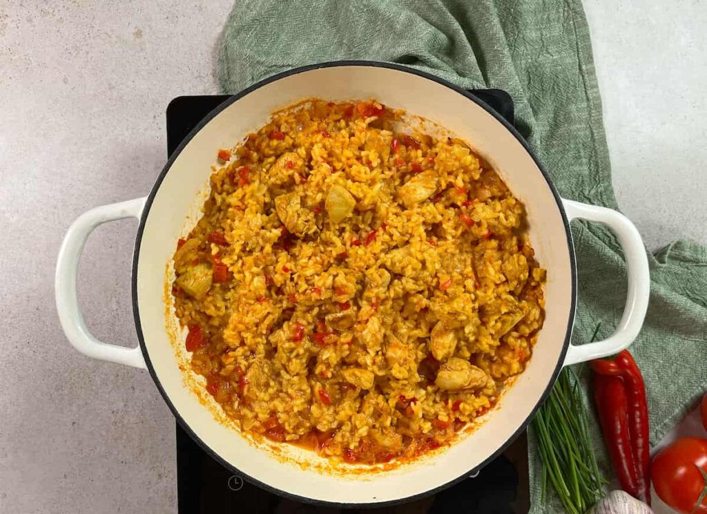 Receta arroz con pinchitos. Paso 5: dejar reposar