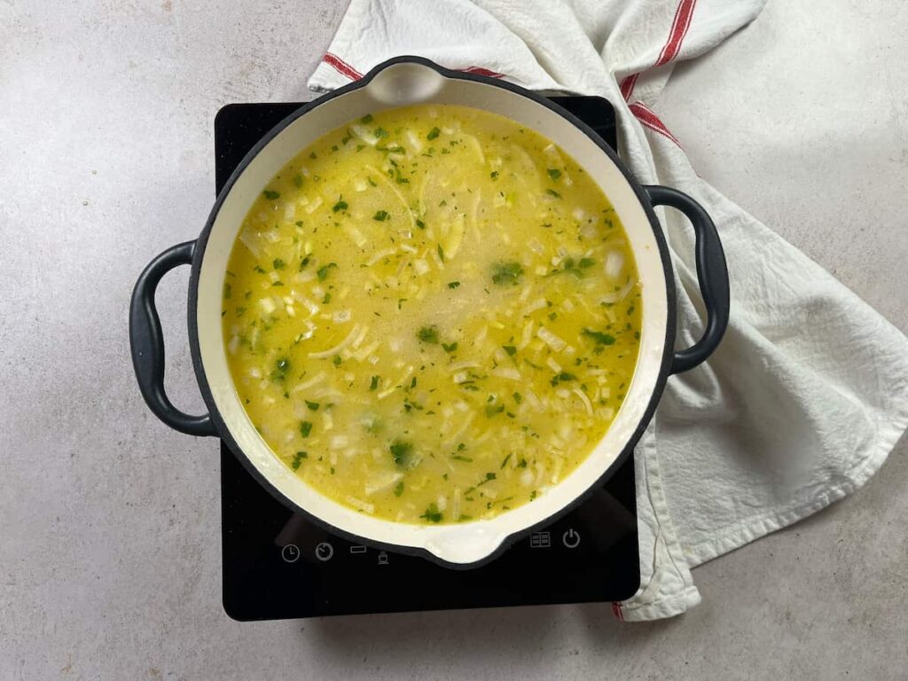 Receta Arroz con mostaza. Paso 4: incorporar el resto de caldo