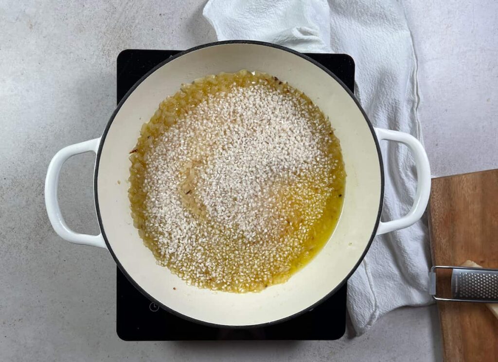 Añadir el arroz