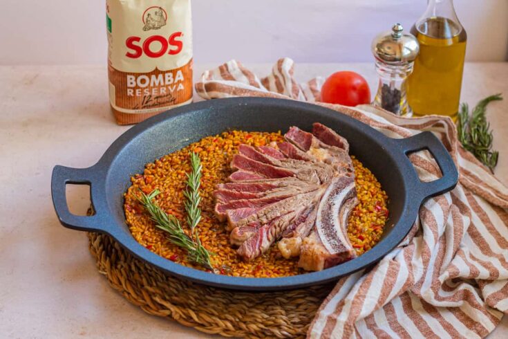 Arroz con chuletón
