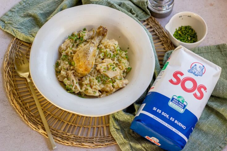 Pollo asado con arroz