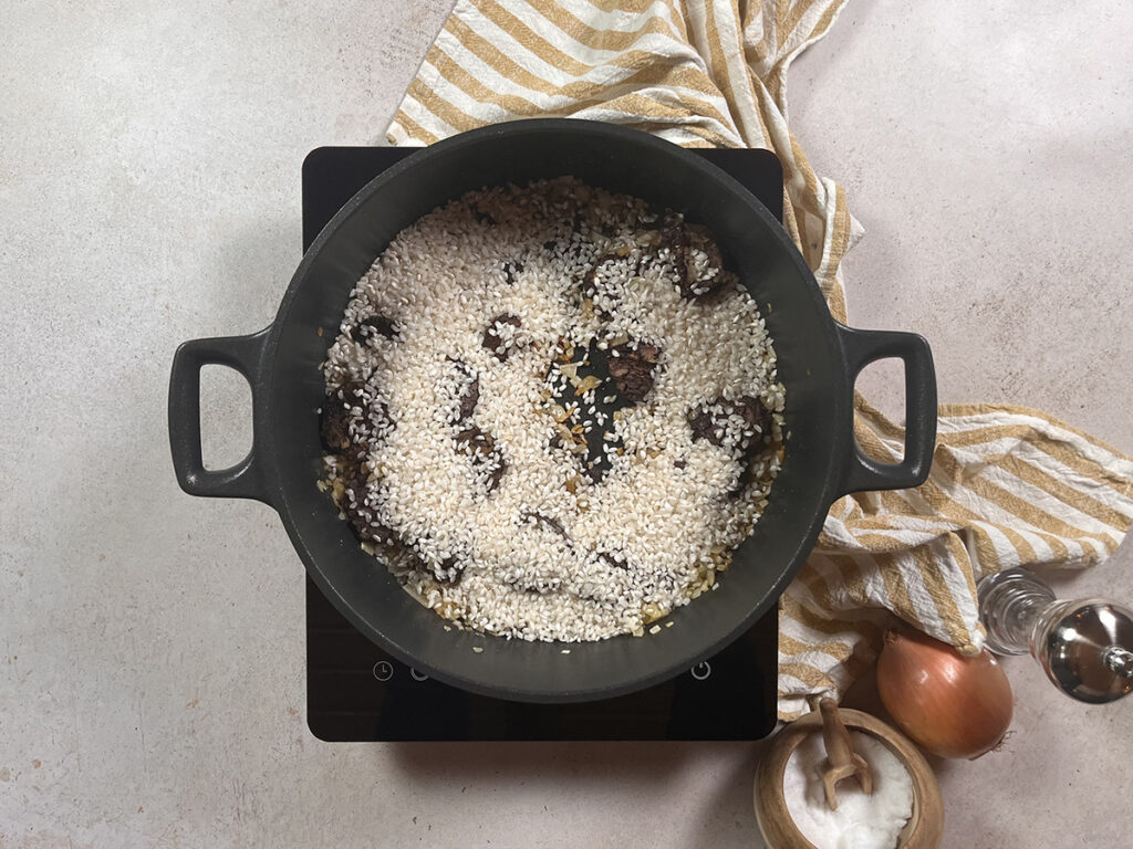 arroz cremoso con morcilla de burgos-arroz