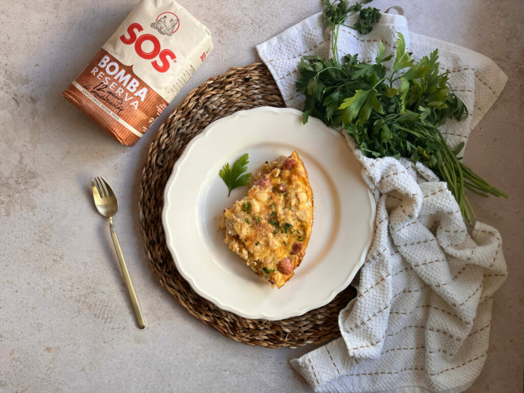 Emplatado de arroz con costra