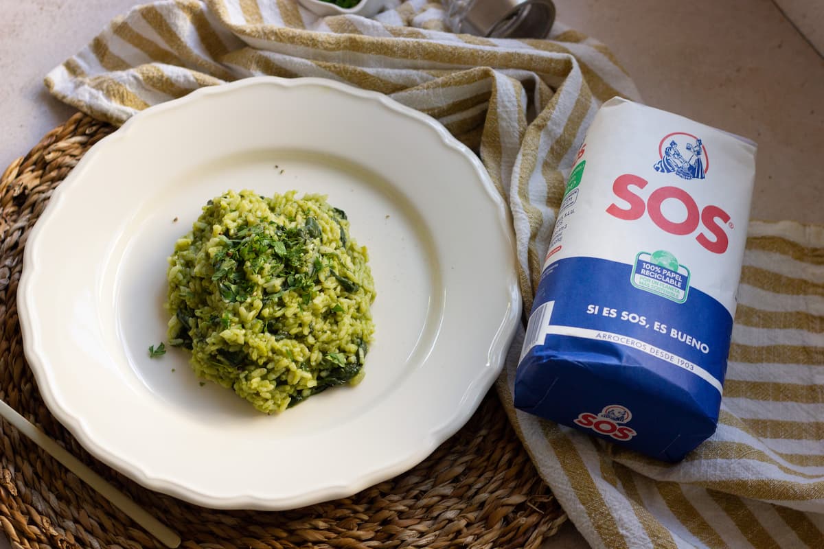 Arroz con espinacas
