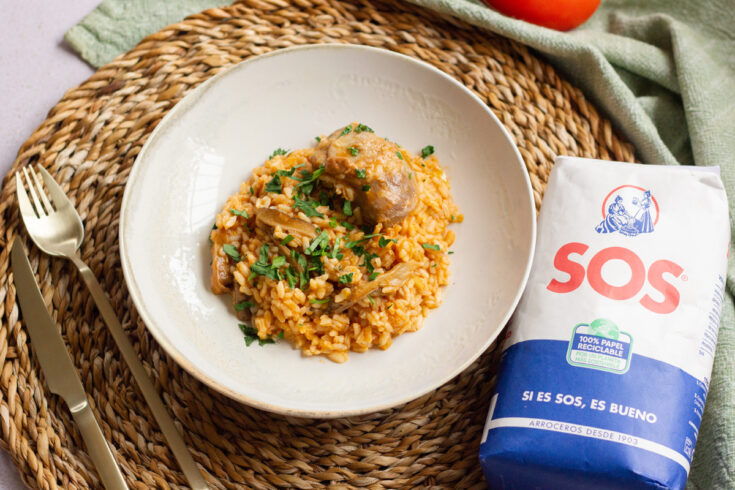 Arroz con carrilleras y setas