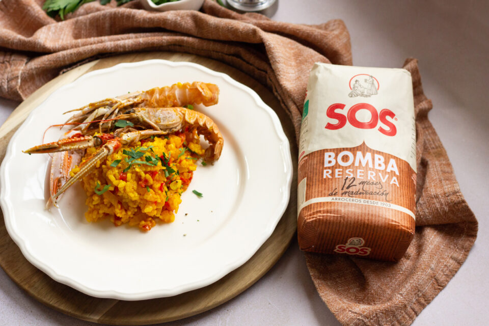 Arroz con cigalas frescas y sabrosas