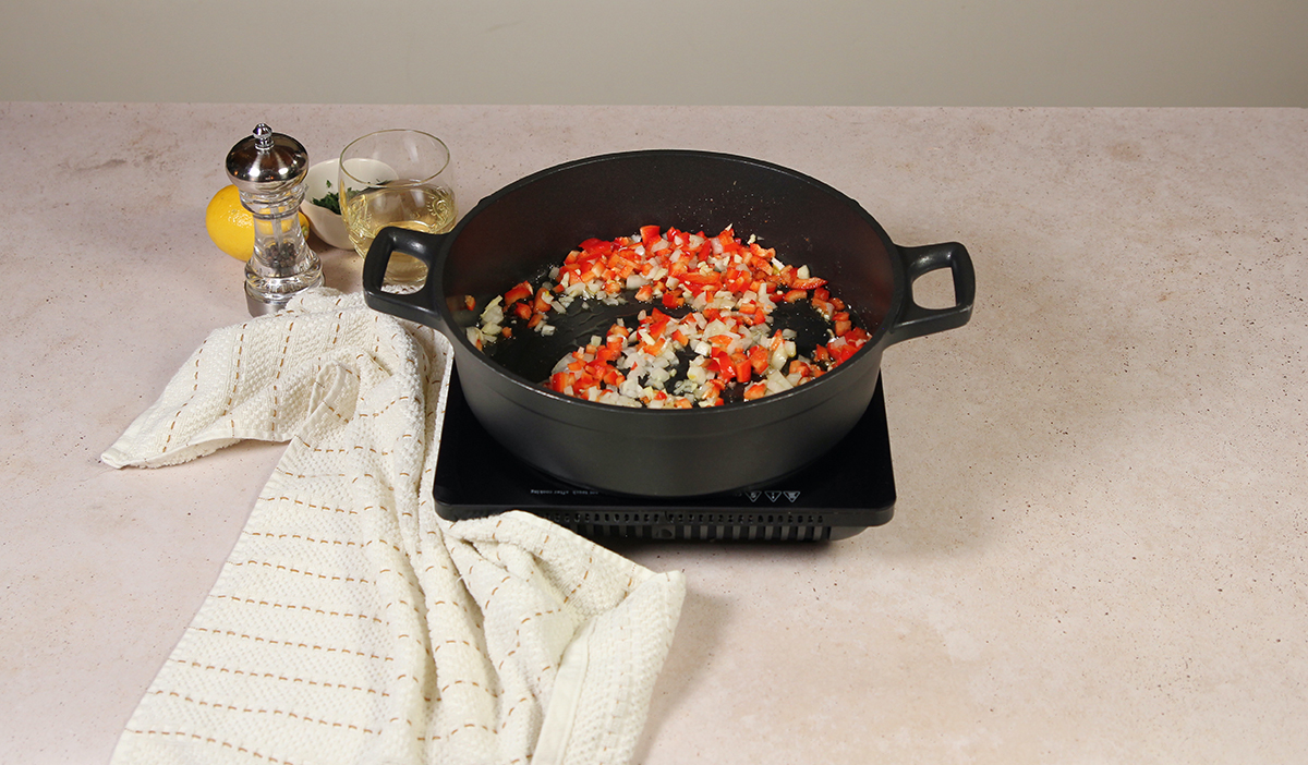 arroz con centollo sofrito