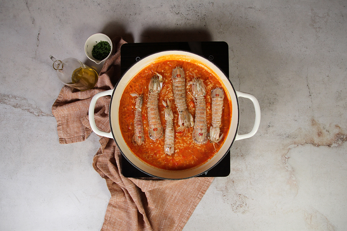 arroz con galeras cocer