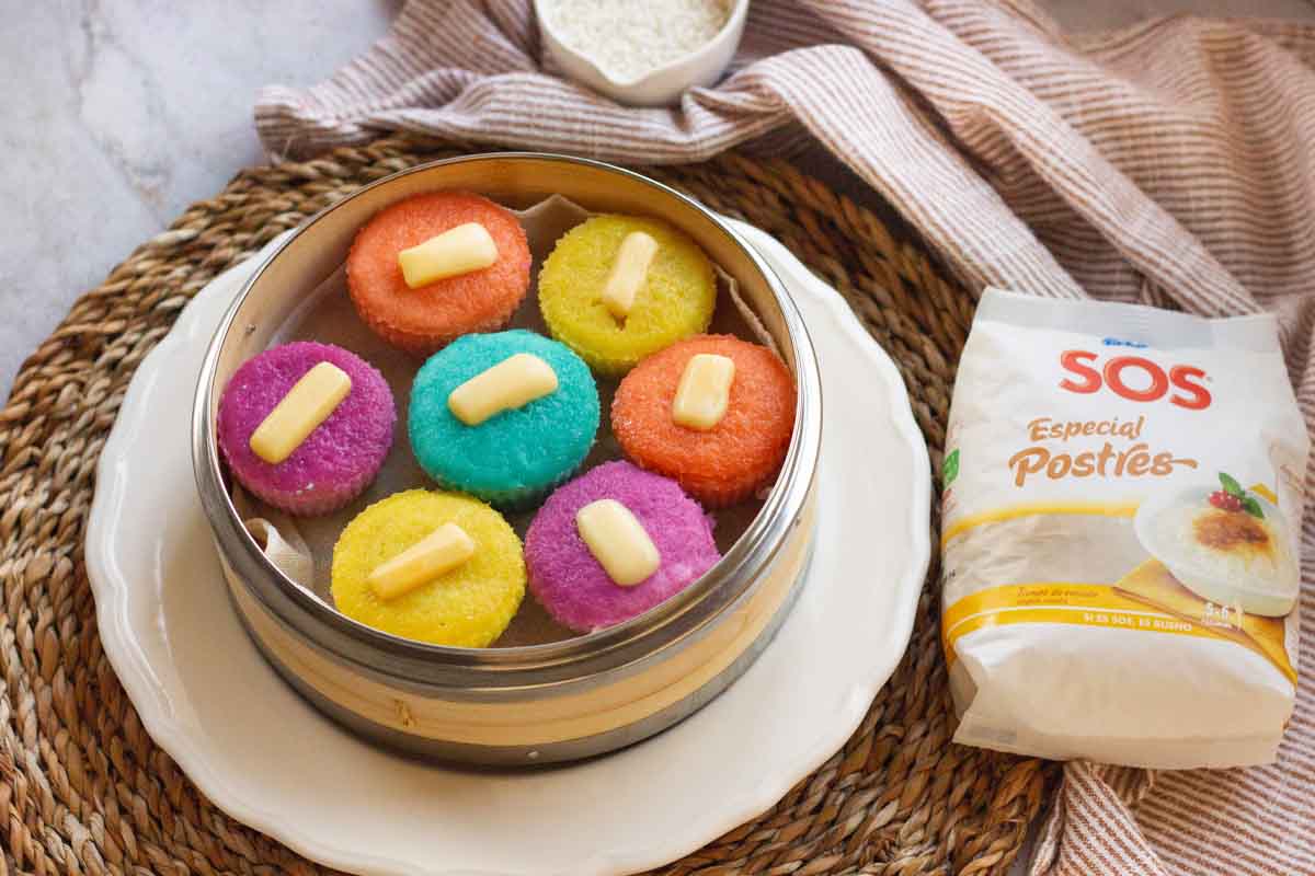 pastel de arroz al vapor