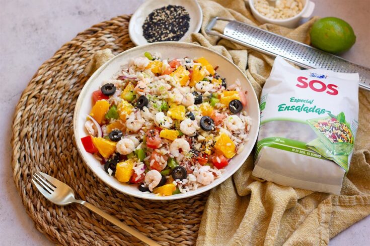 Ensalada de arroz con gambas