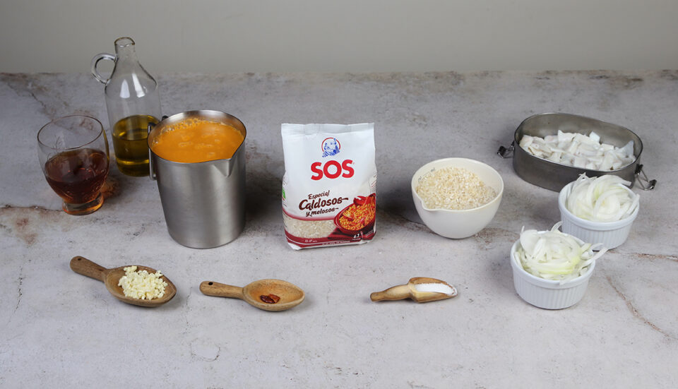 arroz con calamares encebollados ingredientes