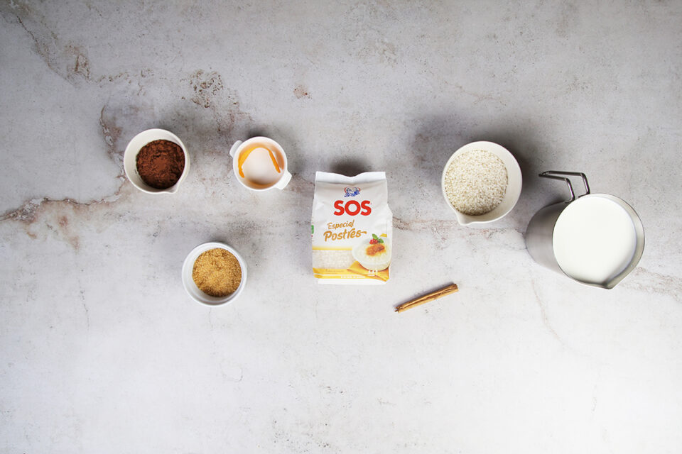 arroz con leche y chocolate ingredientes