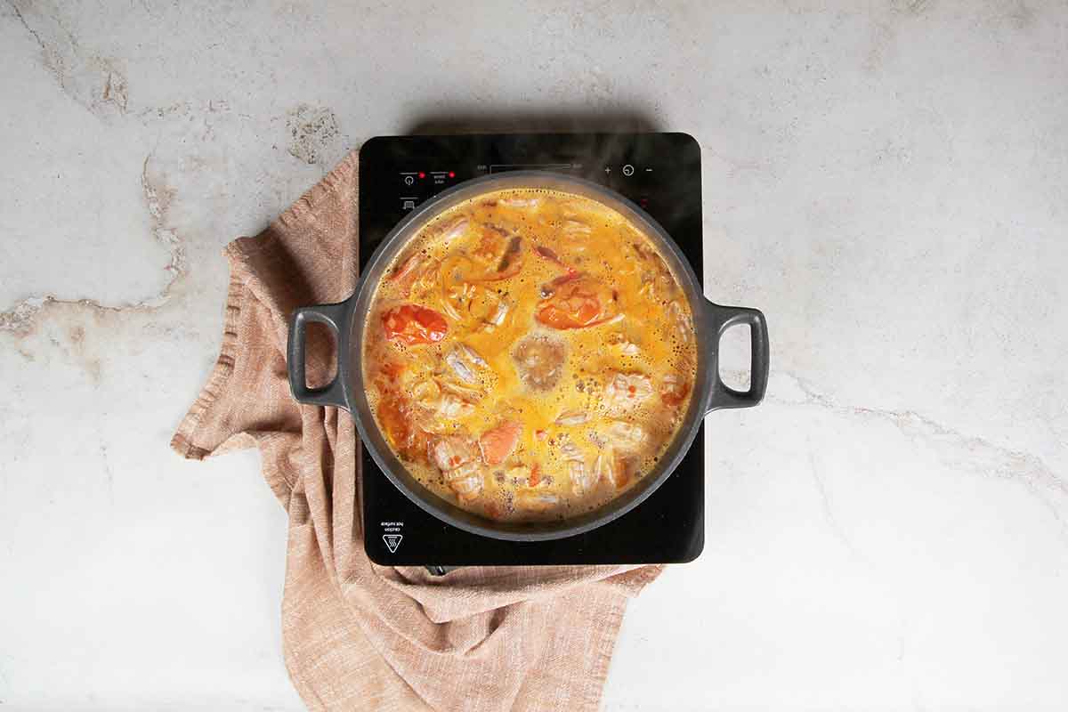 paso a paso fumet para arroz con bogavante agua