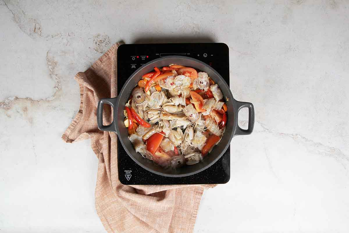 paso a paso fumet para arroz con bogavante mariscos