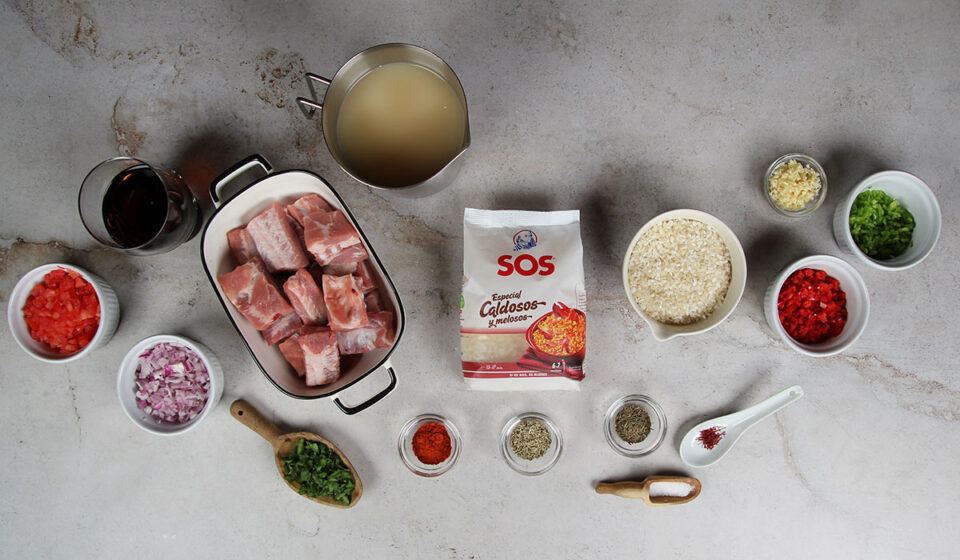 Ingredientes arroz caldoso con costillas