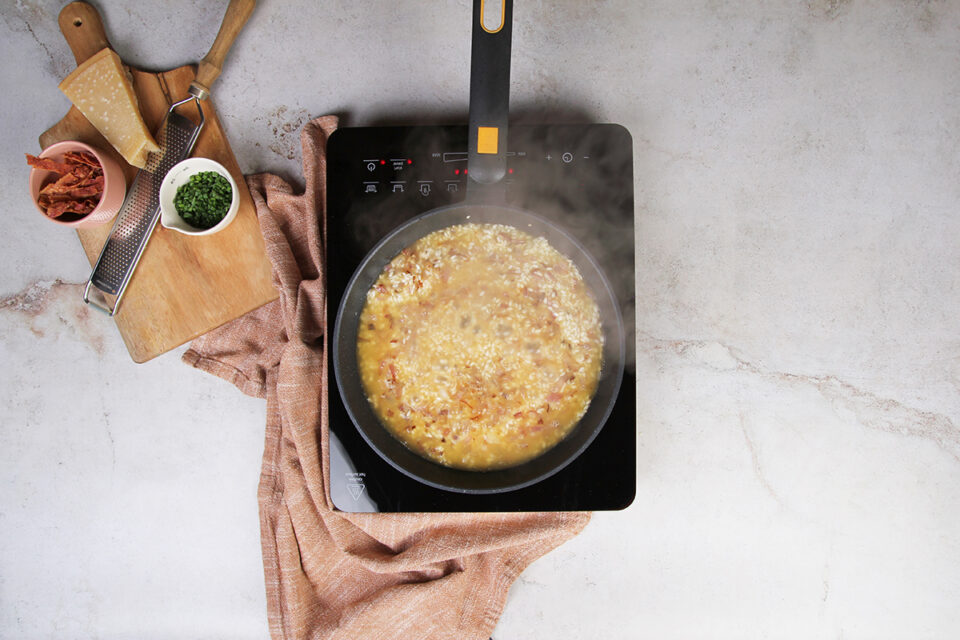 risotto carbonara coccion