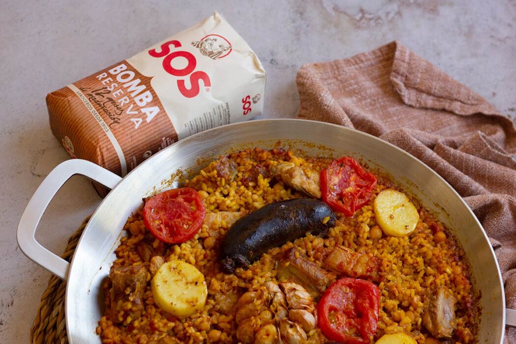 Arroz al horno en paella