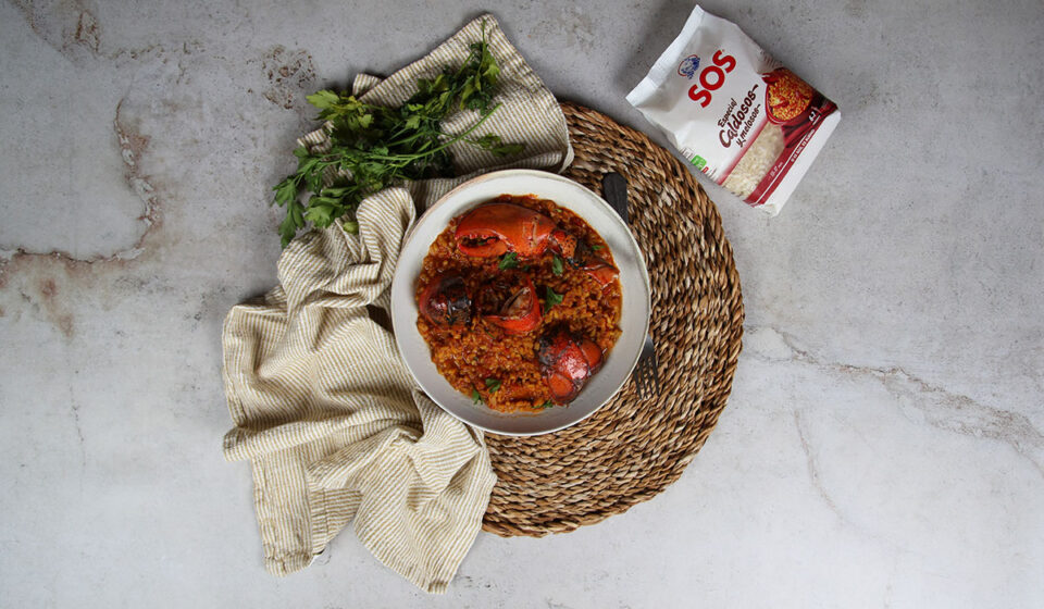 Presentación de Arroz con bogavante de la Abuela