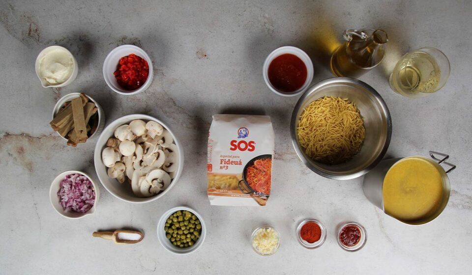 Ingredientes Fideuá Vegana