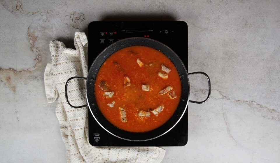 CArne en Paella de carne de cerdo
