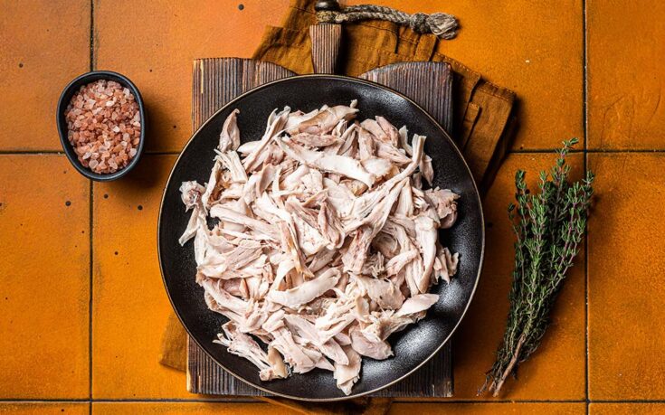 hervir pollo desmenuzado