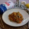 Arroz con habas y alcachofas