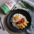 Presentación de arroz a la cubana
