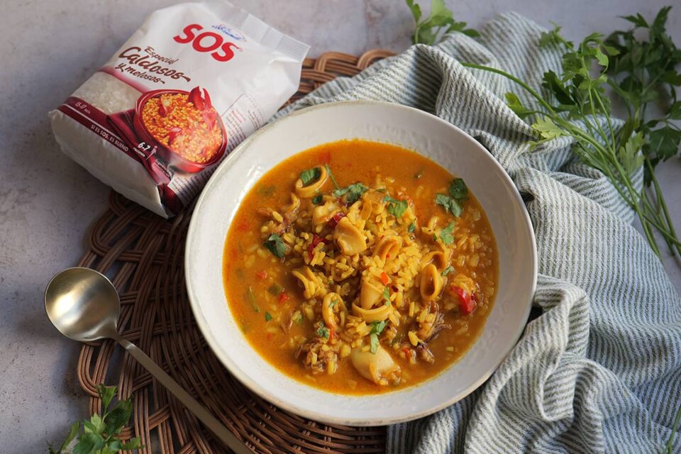 Arroz caldoso con calamares